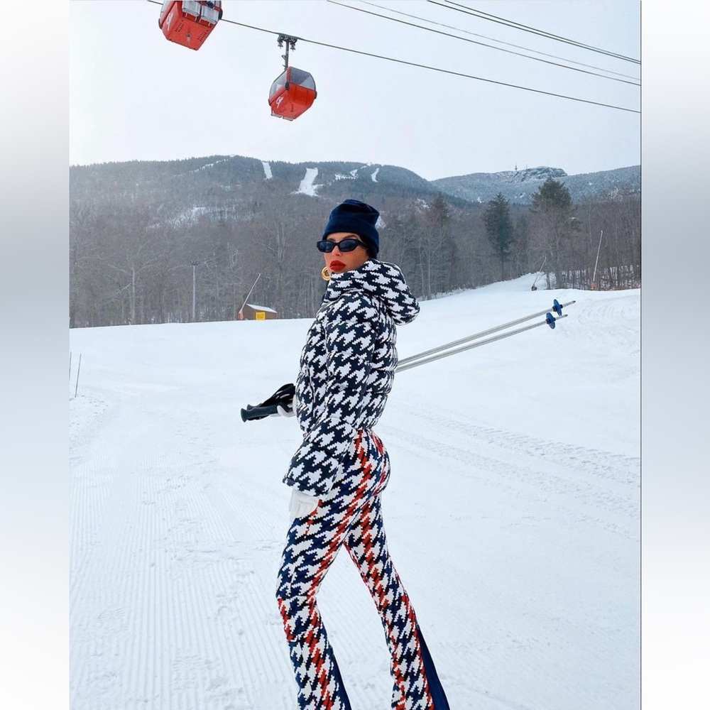 Perfect Moment Houndstooth Polar Flare Down Jacket